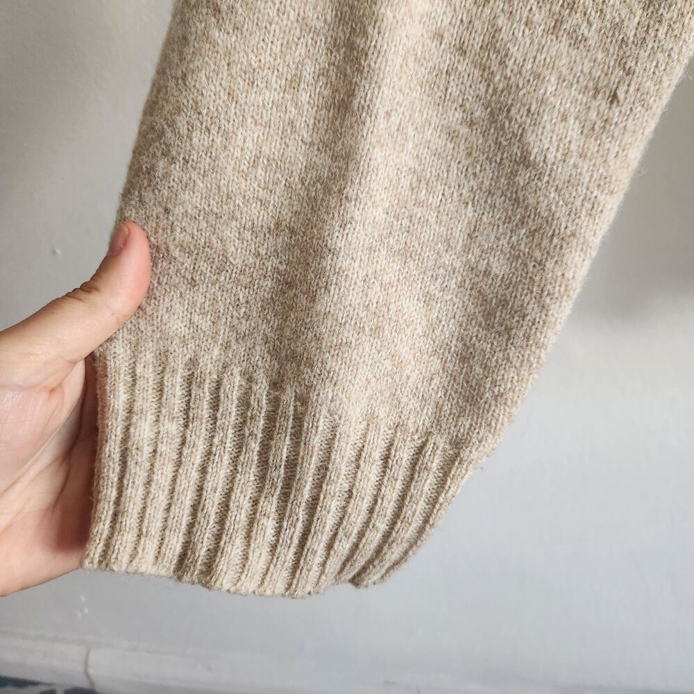 J.Crew 100% Lambswool Half-Zip Sweater XL oatmeal layer office old money layer - Picture 4 of 9